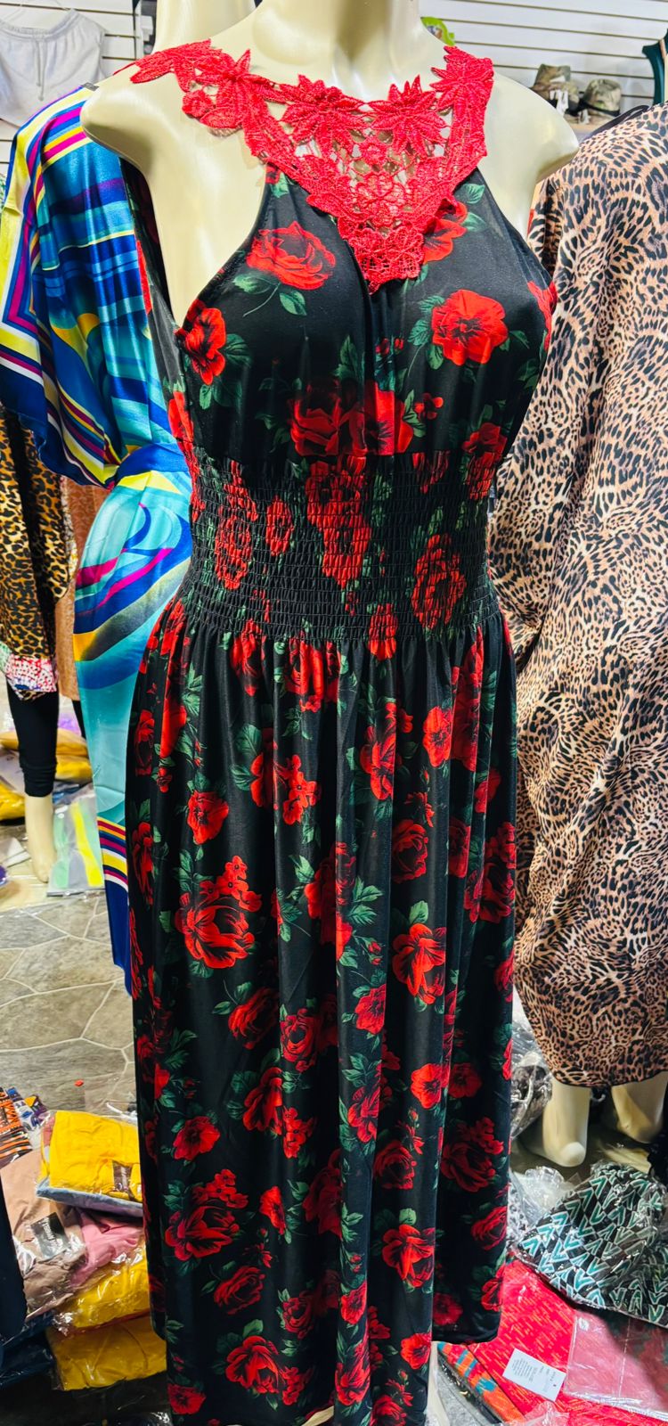 Red Floral Printed Dress
